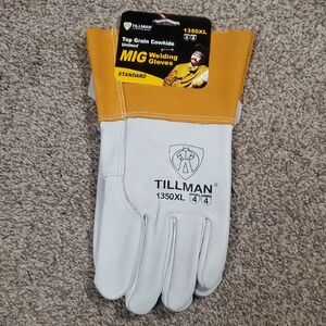 White and Tan MIG Welding Gloves